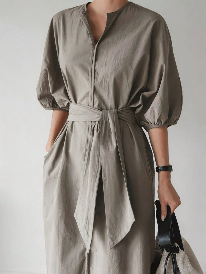 Rochie midi SHEIN, kaki