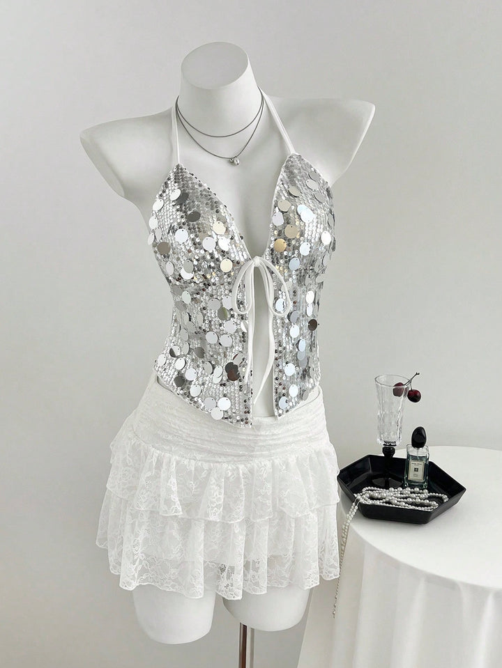 Top SHEIN, argintiu