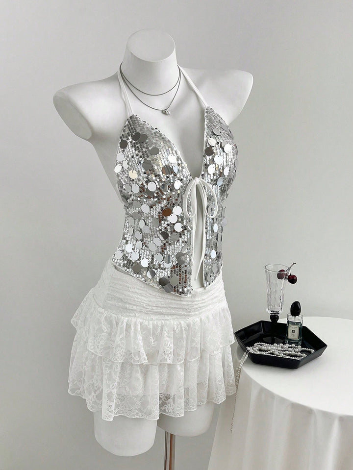 Top SHEIN, argintiu
