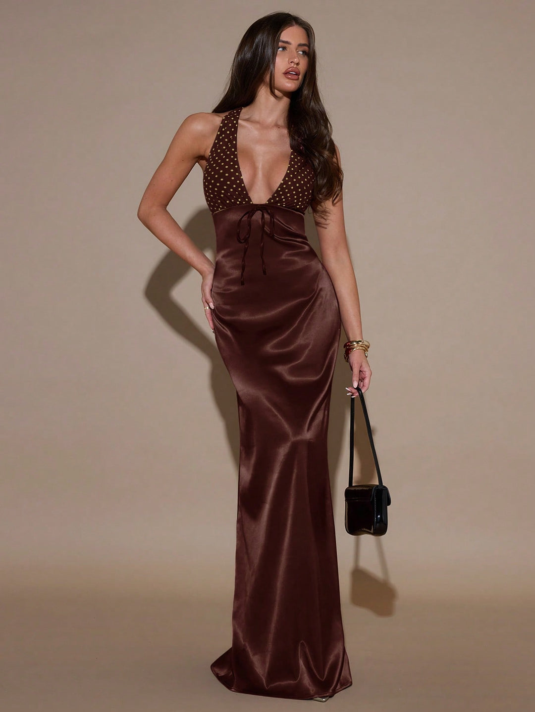 Rochie maxi SHEIN, maro