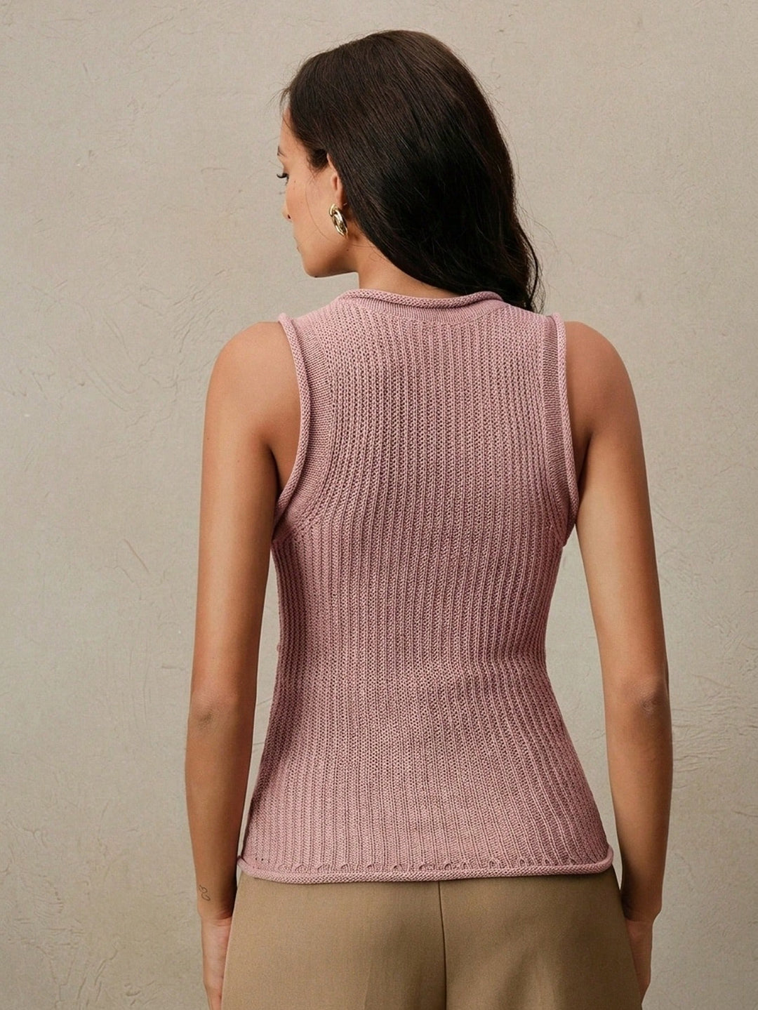 Tricou tricotat SHEIN, roz