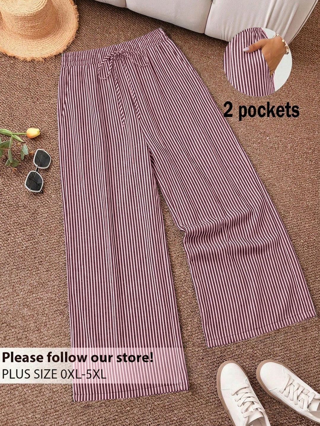 Pantaloni SHEIN, vișiniu