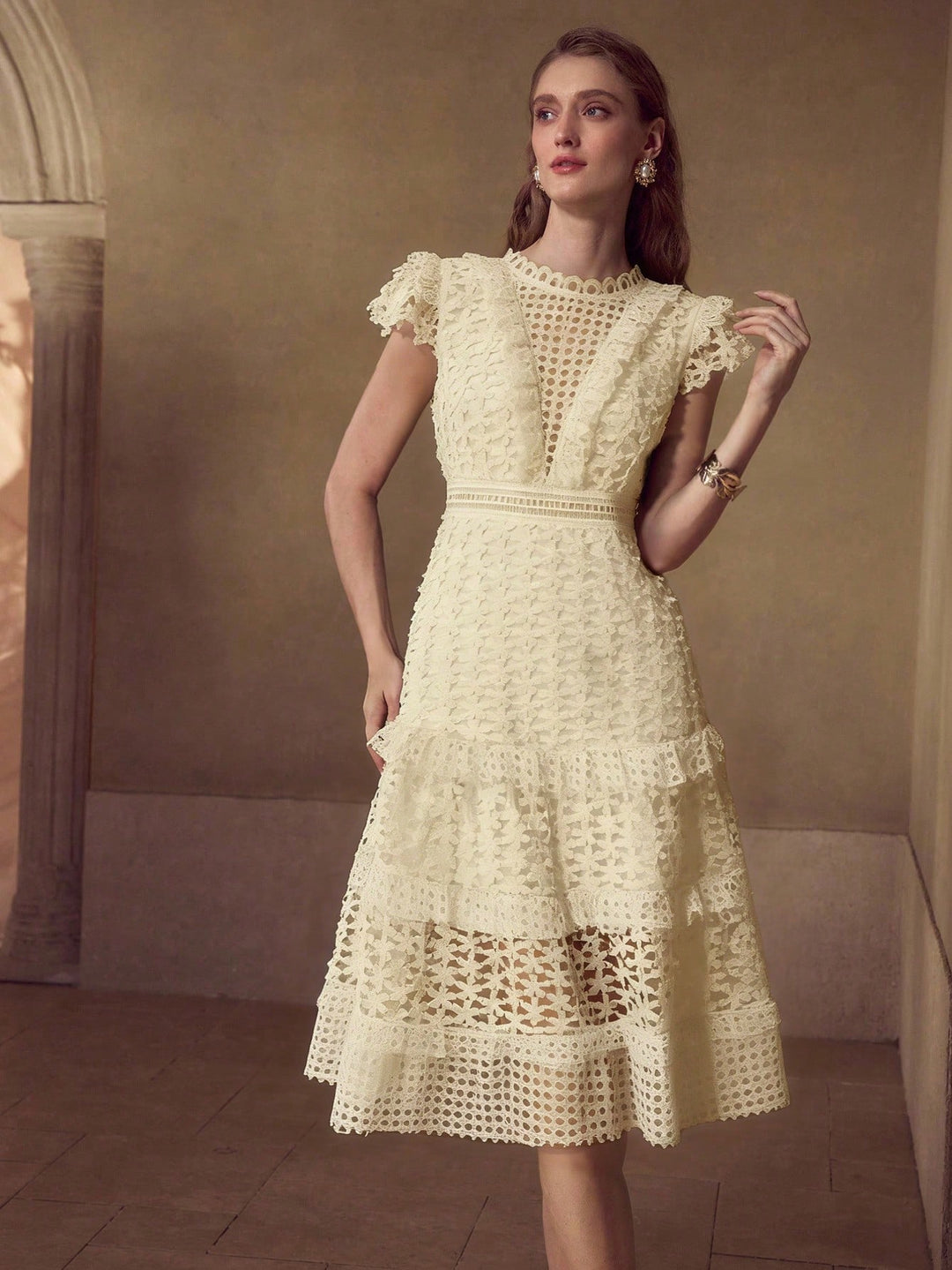 Rochie midi SHEIN, portocaliu