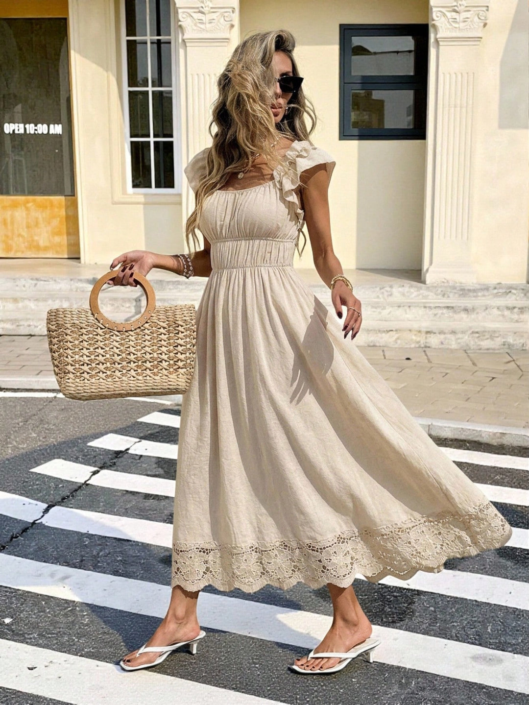 Rochie maxi SHEIN, bej