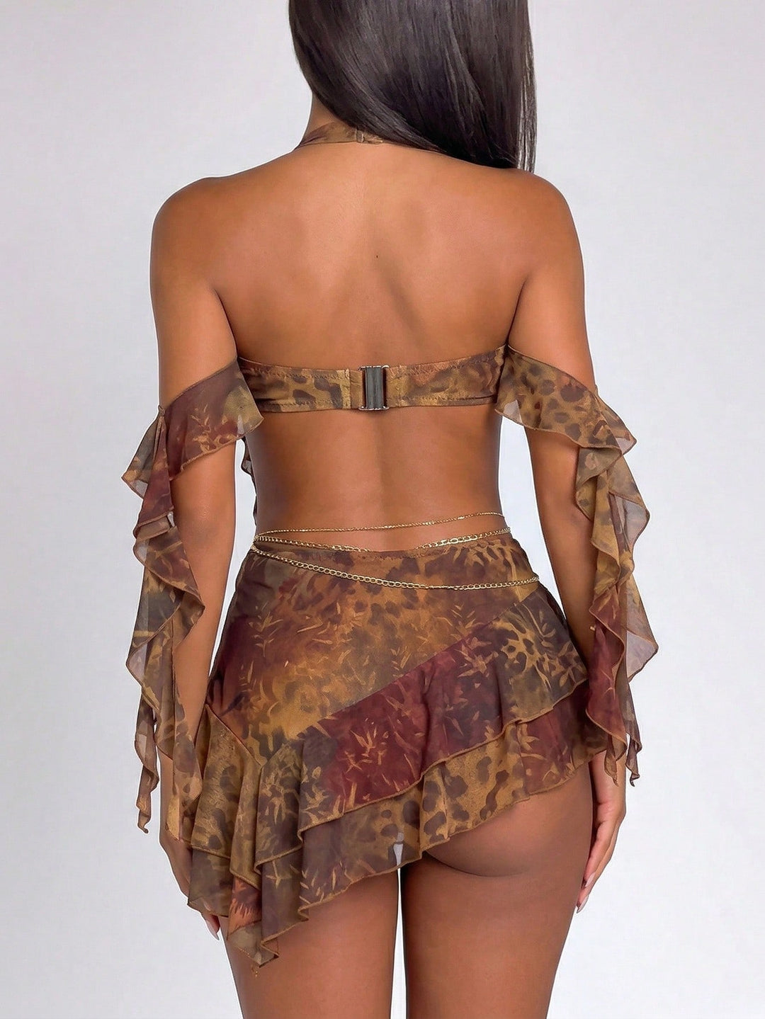 SHEIN mini ruha, barna