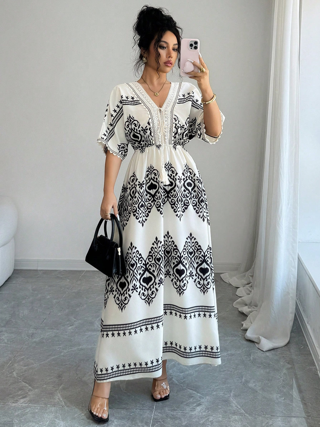 Rochie maxi SHEIN, portocaliu