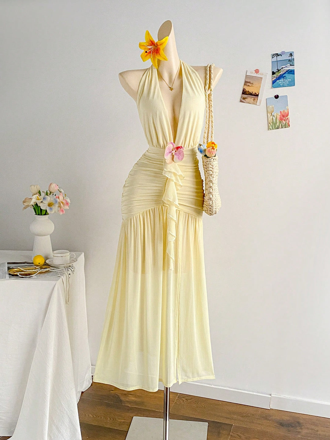 Rochie maxi SHEIN, galben