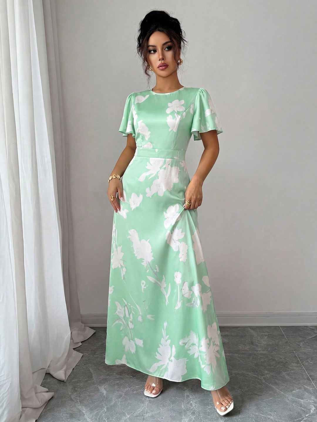Rochie maxi SHEIN, verde
