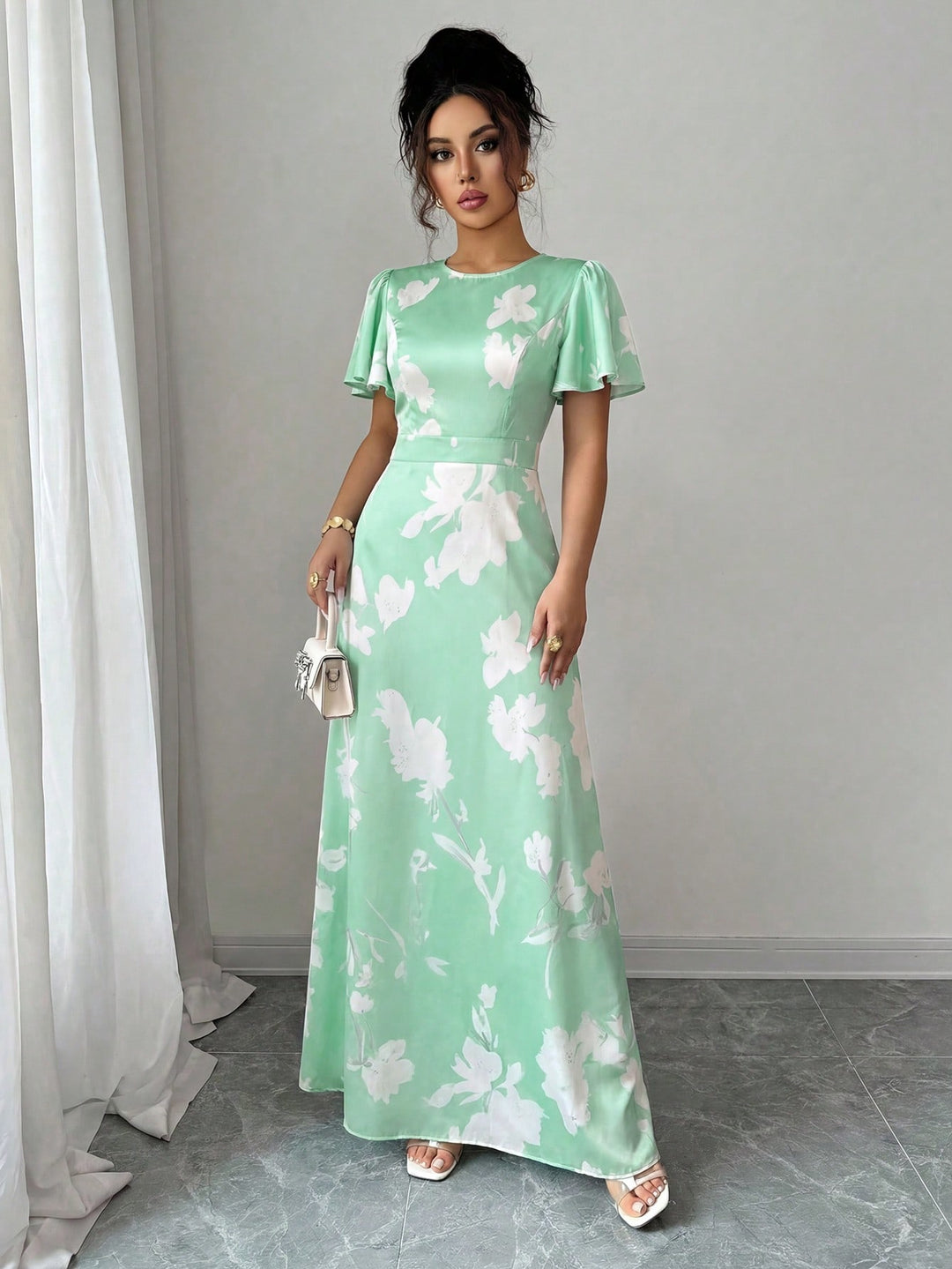 Rochie maxi SHEIN, verde
