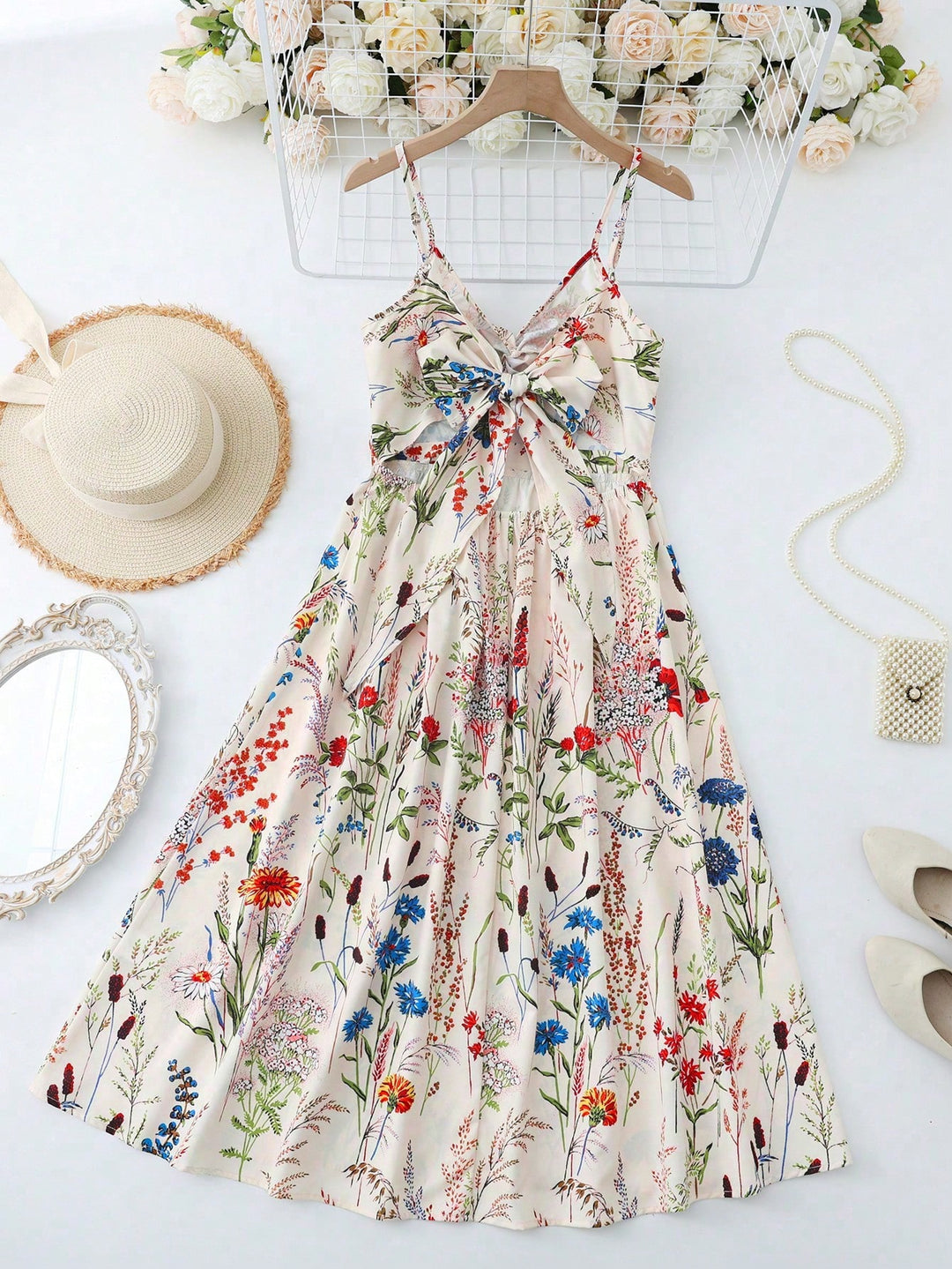 SHEIN maxi ruha, bézs