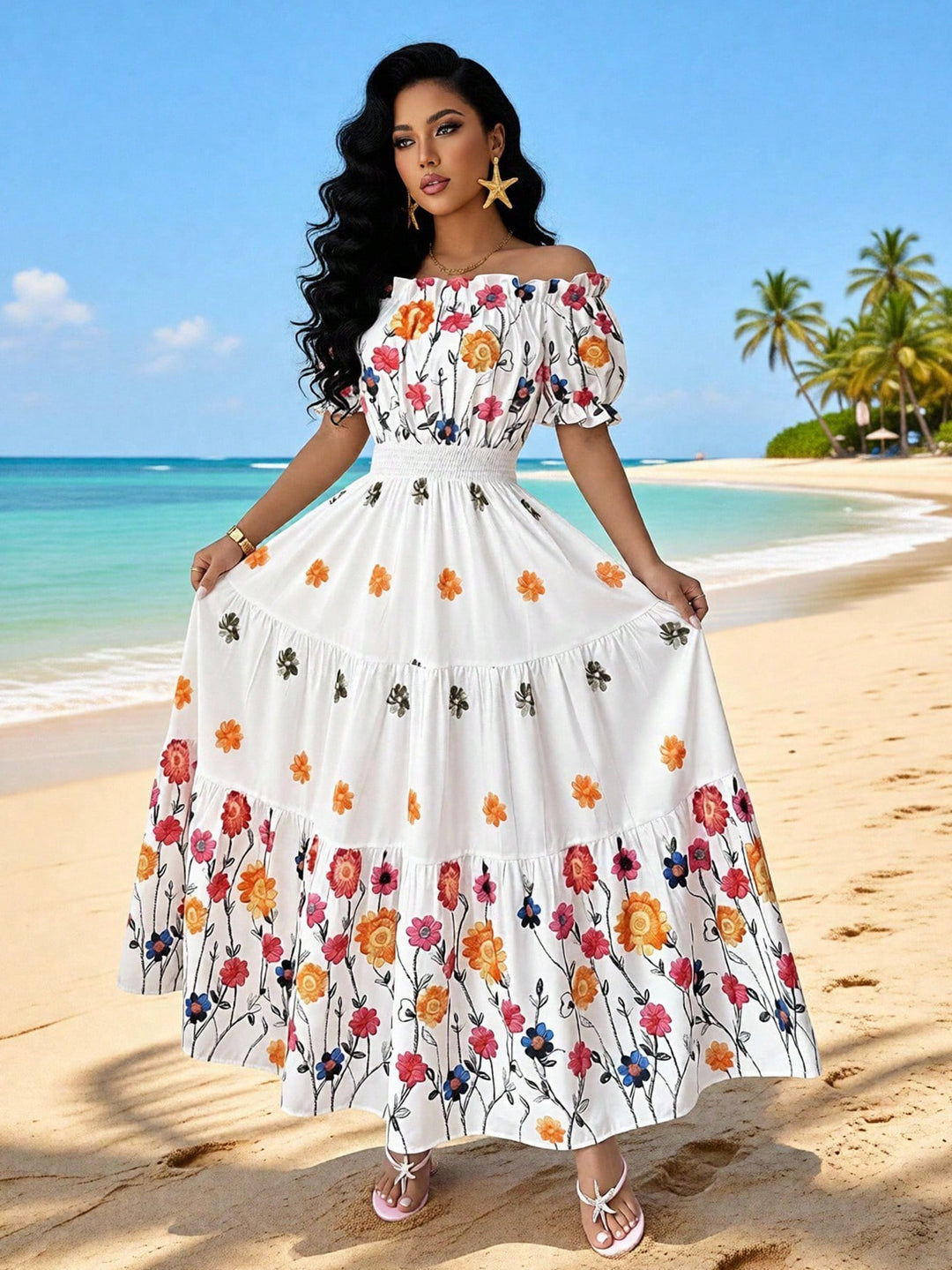 Rochie maxi SHEIN, mix culori