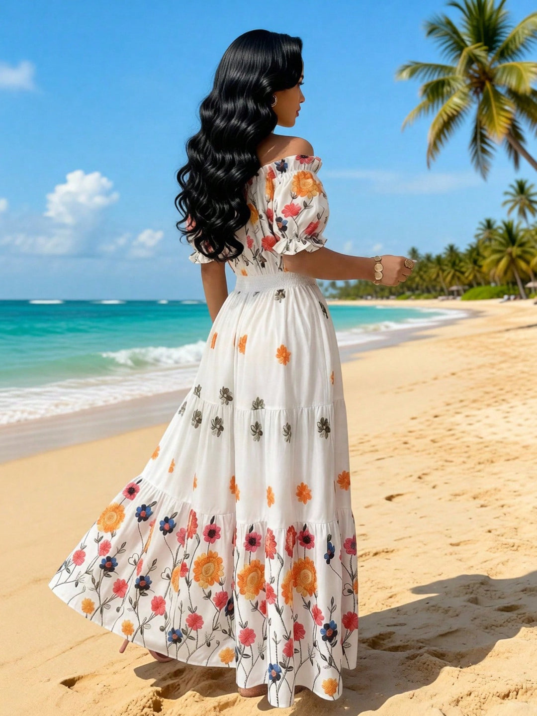 Rochie maxi SHEIN, mix culori