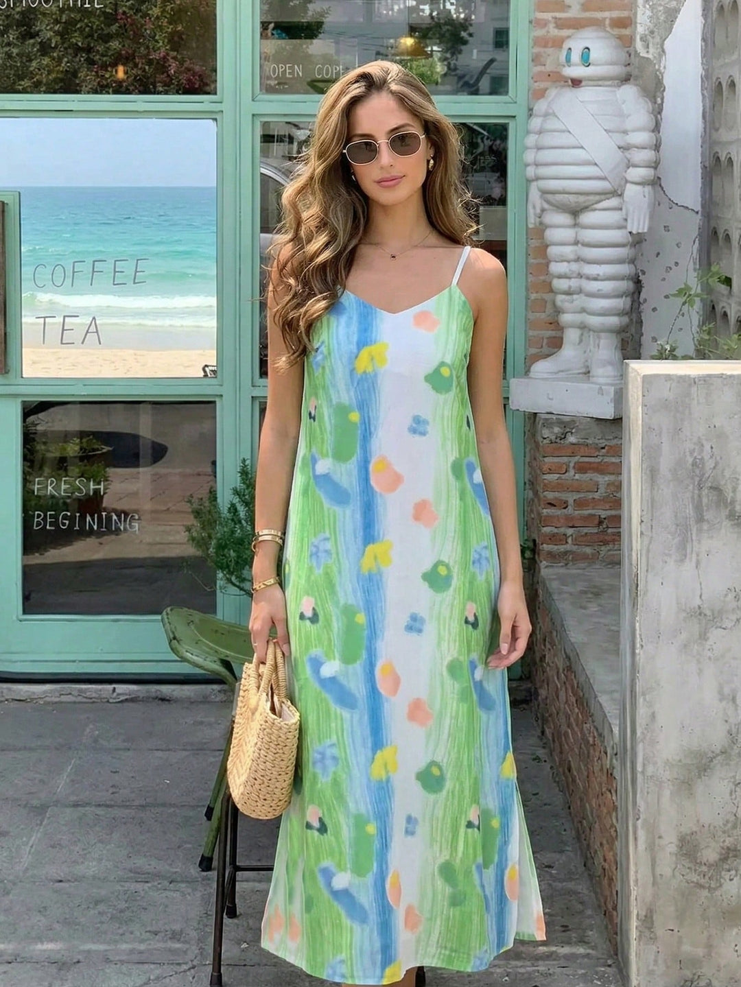 Rochie midi SHEIN, verde