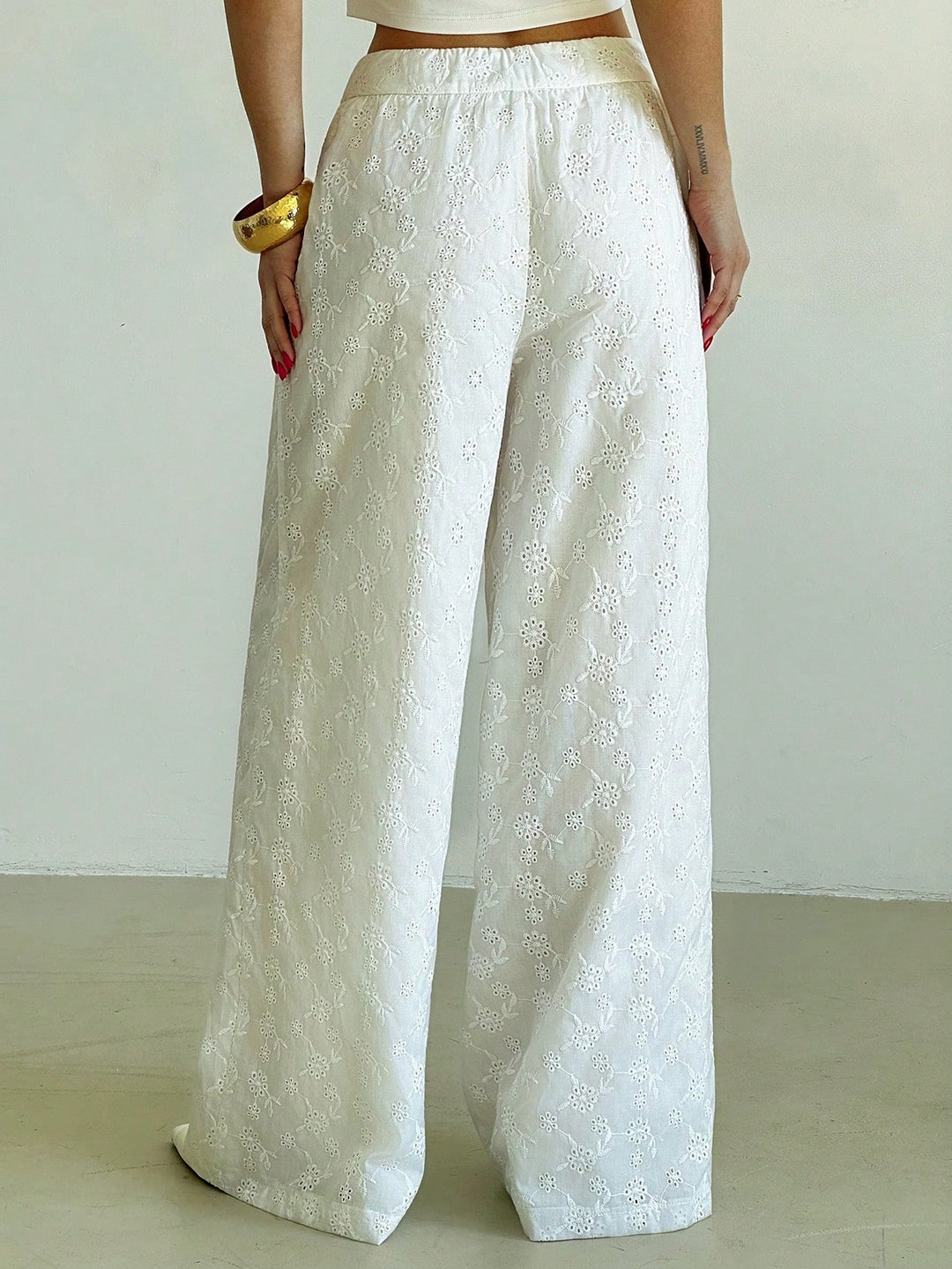 Pantaloni SHEIN, alb