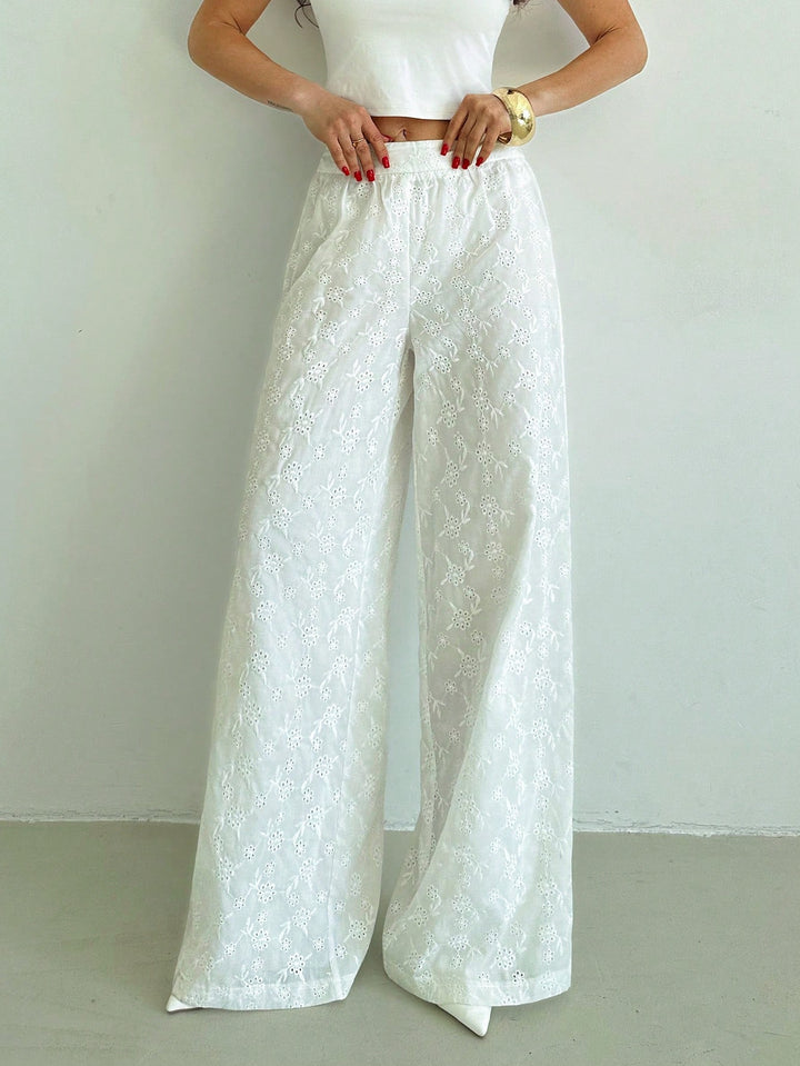 Pantaloni SHEIN, alb