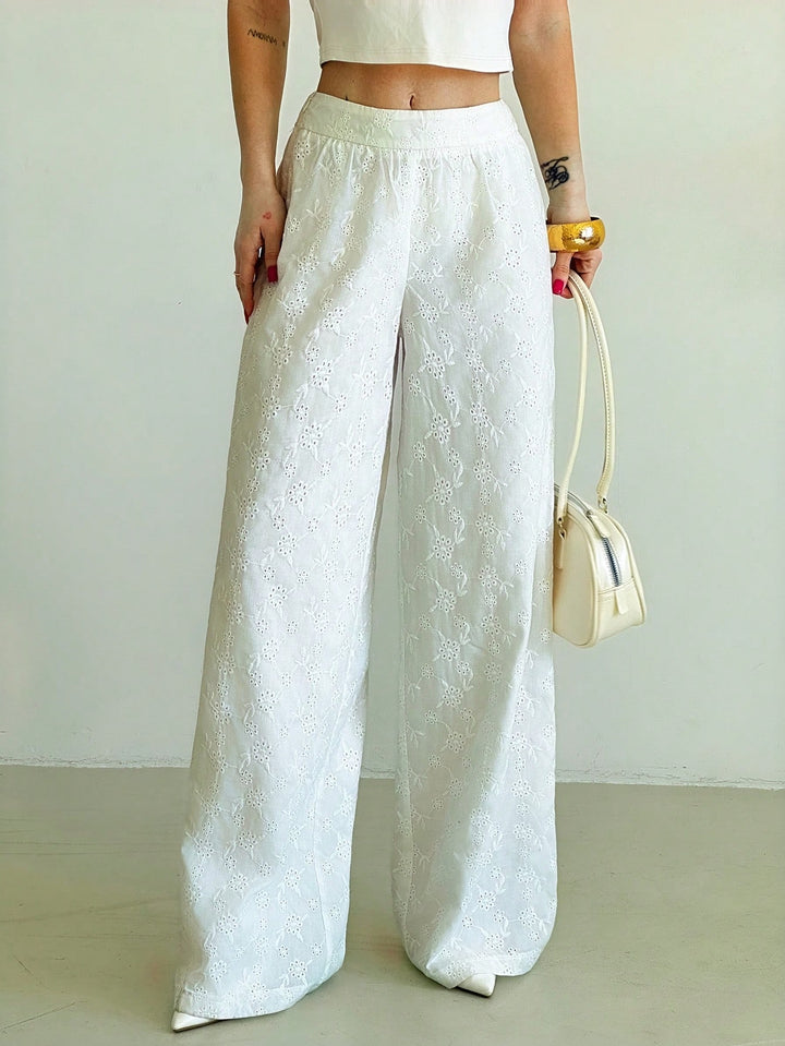 Pantaloni SHEIN, alb