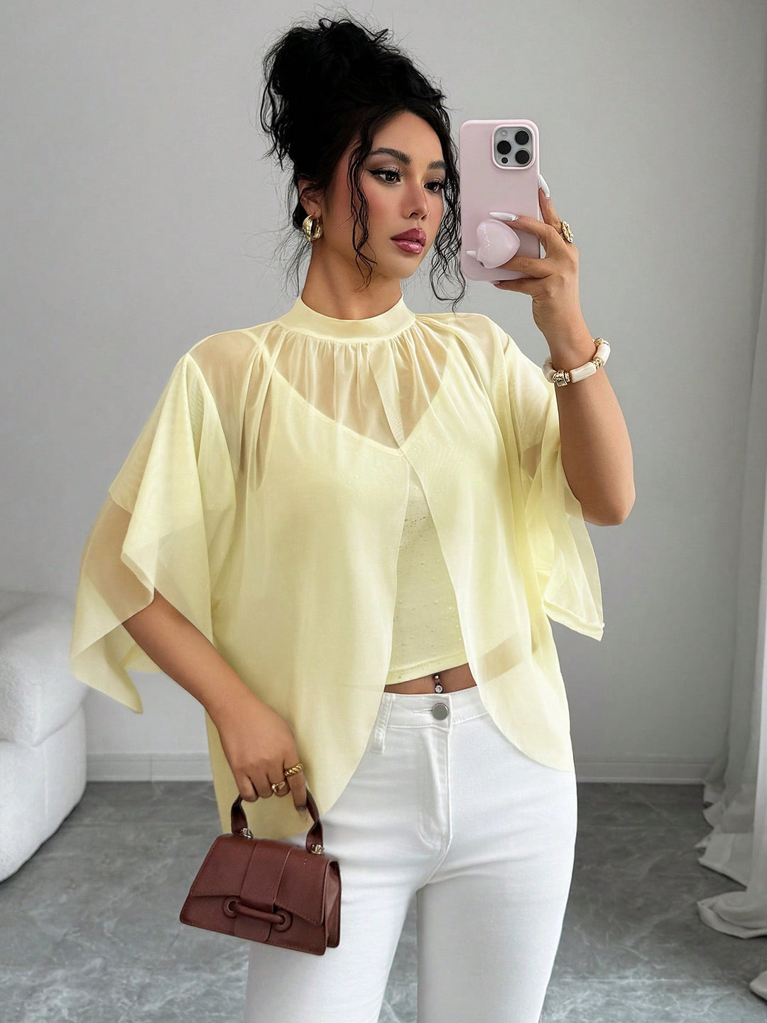 Top SHEIN, galben