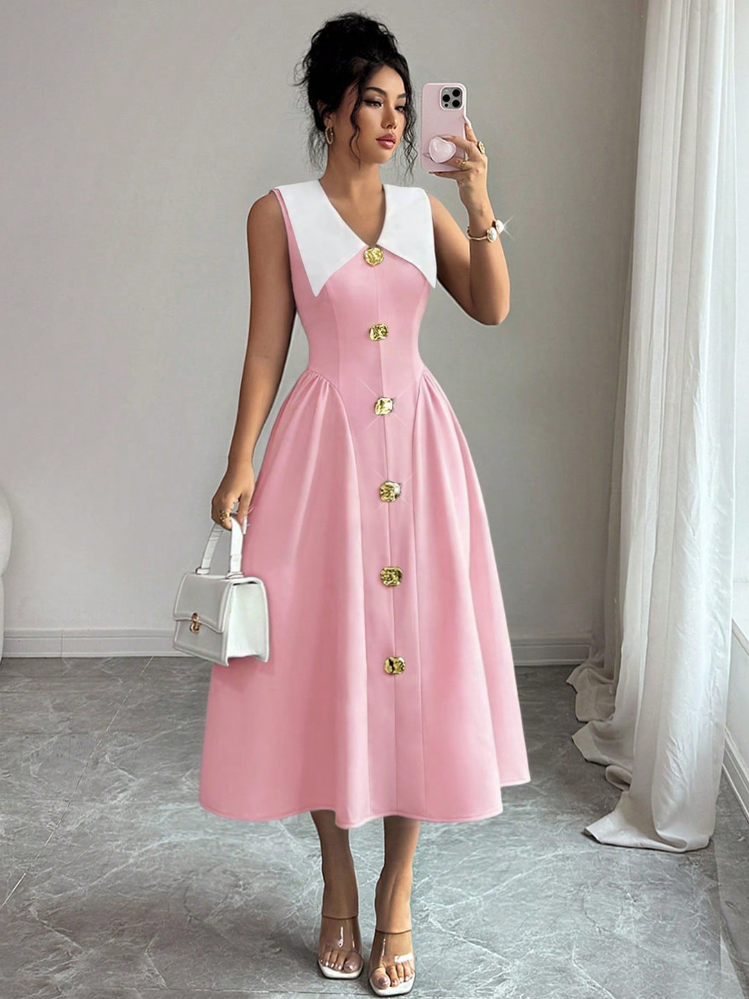 Rochie maxi SHEIN, roz