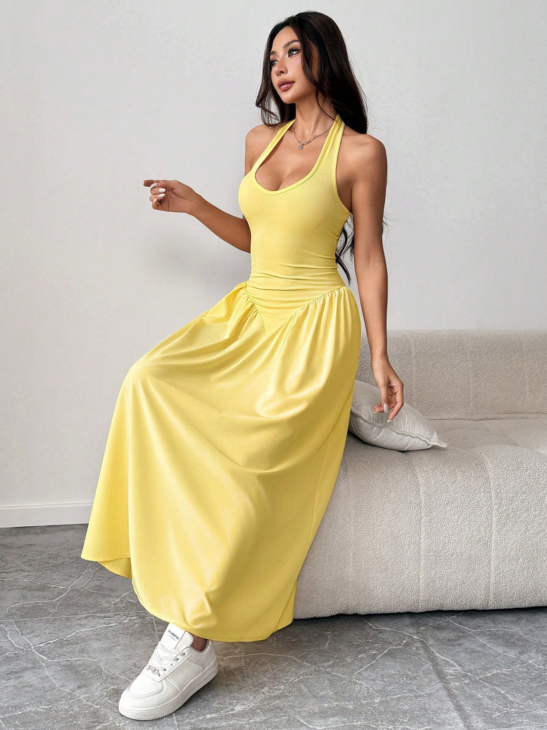 Rochie maxi SHEIN, galben