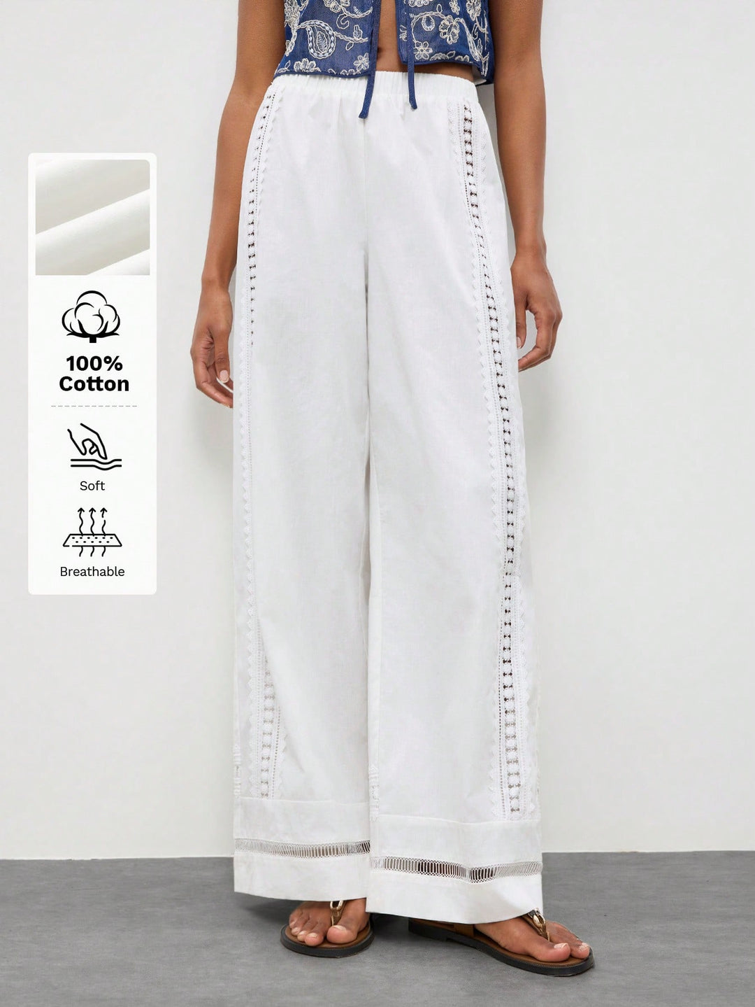 Pantaloni SHEIN, alb