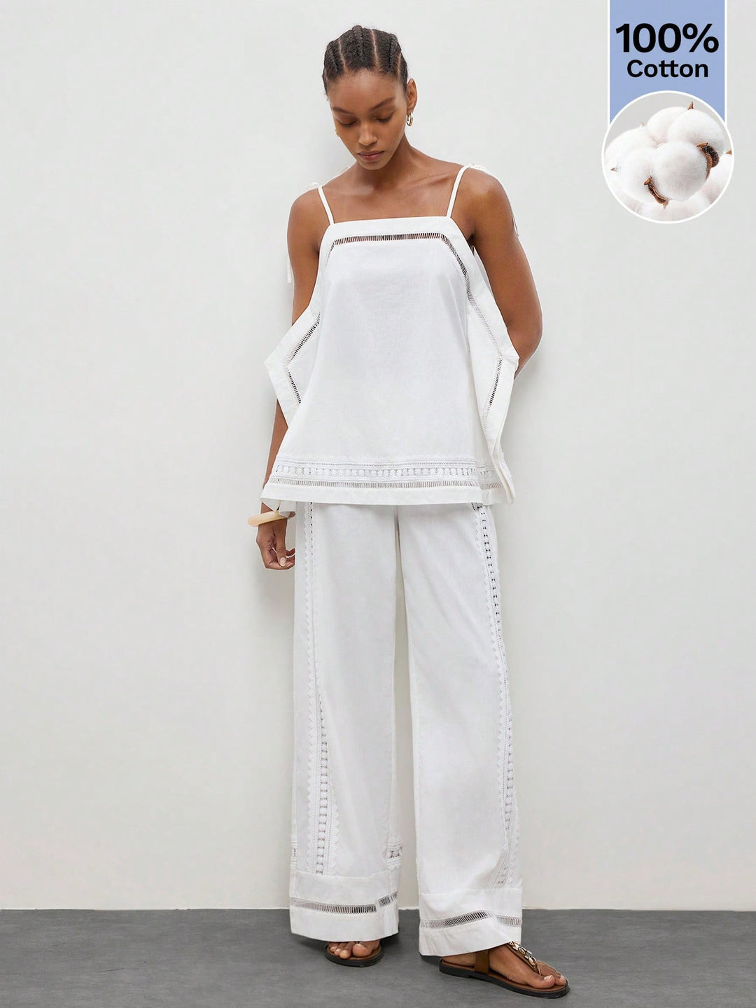 Pantaloni SHEIN, alb