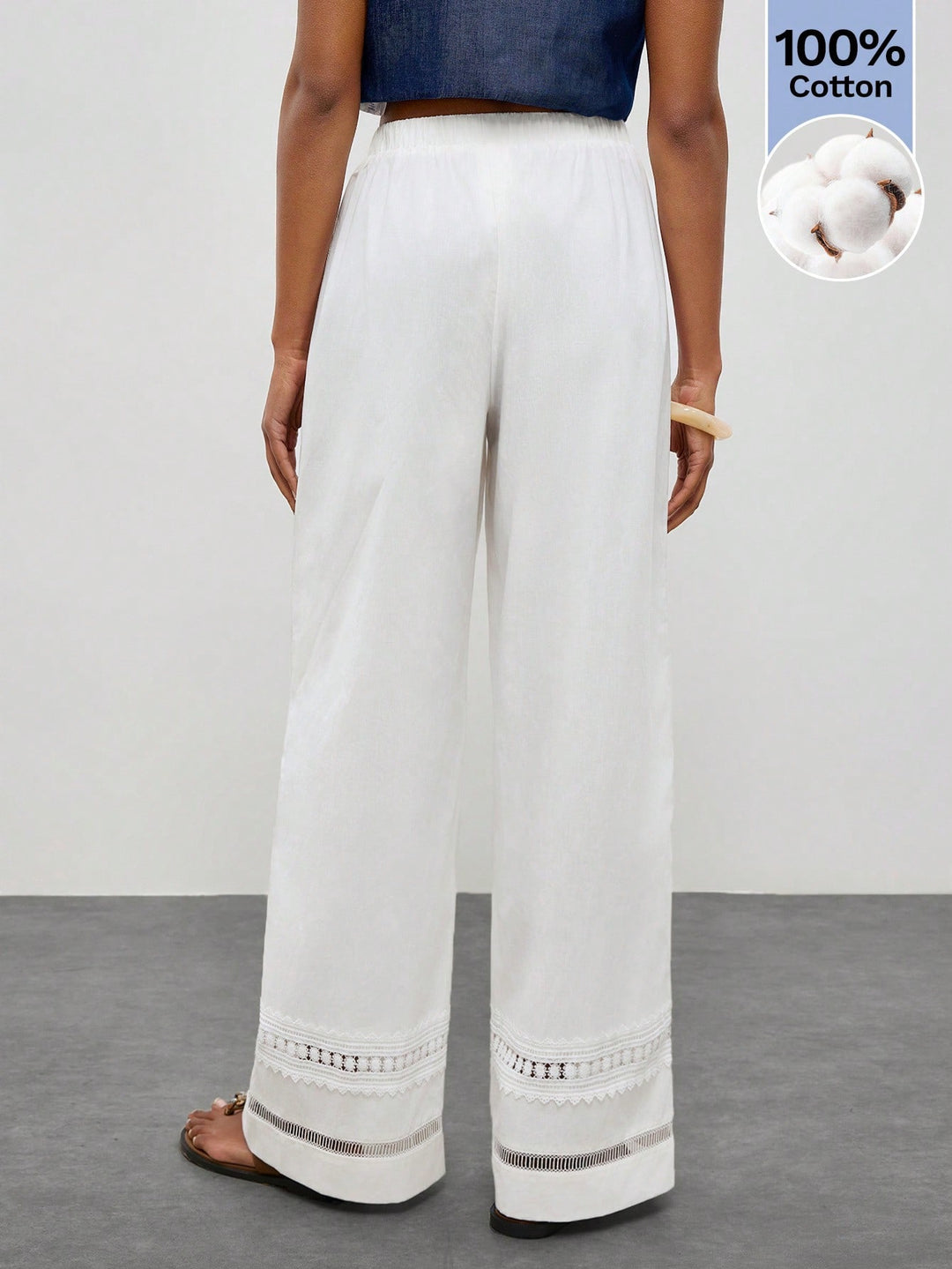 Pantaloni SHEIN, alb
