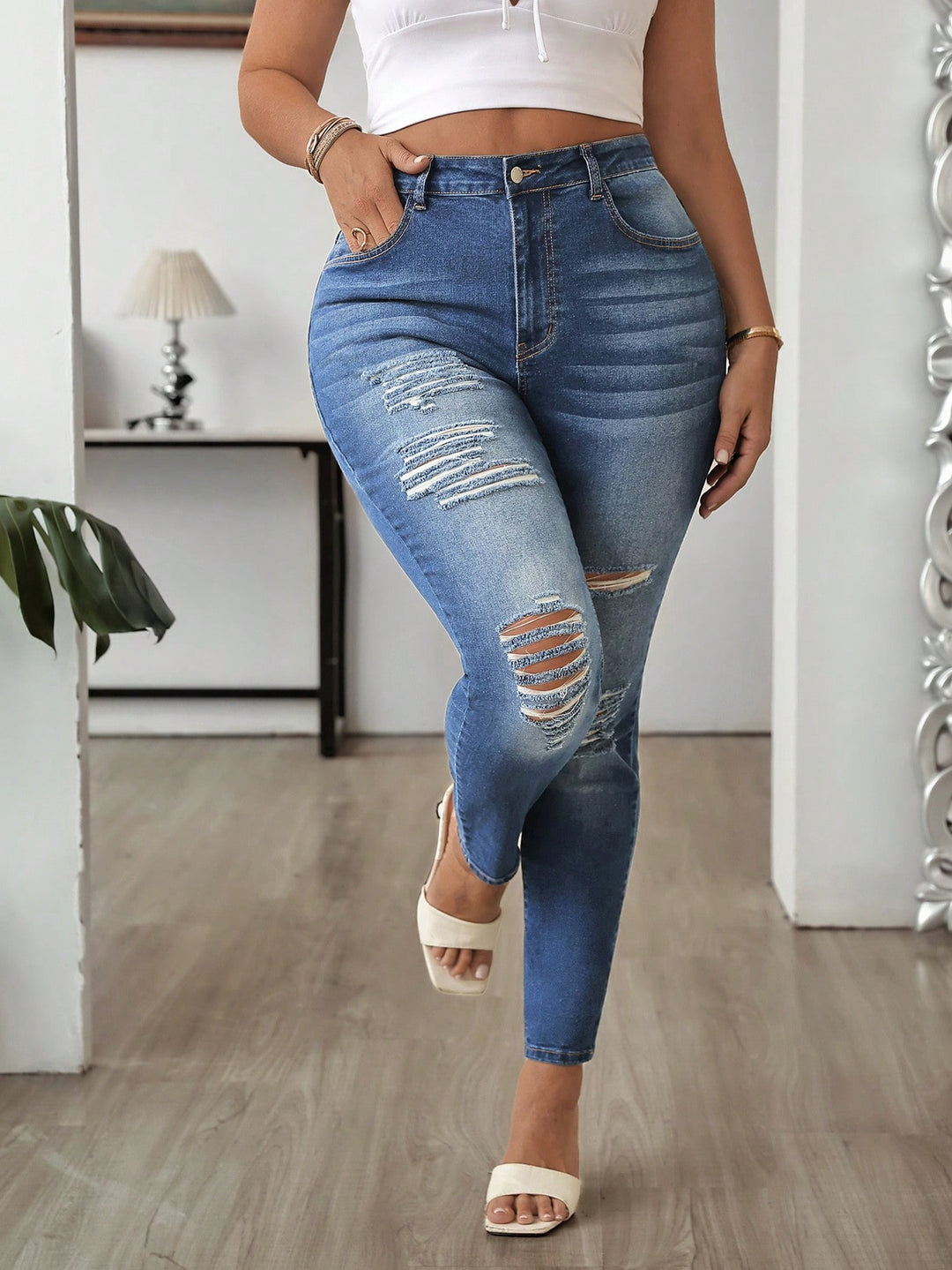 Jeans SHEIN, albastru