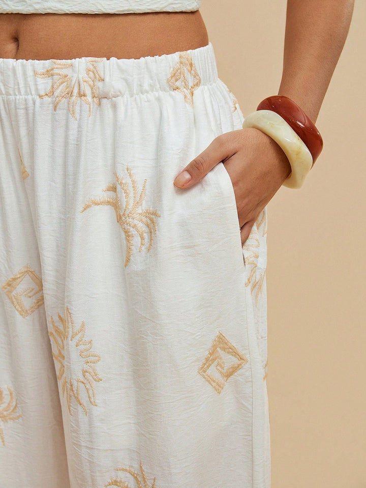Pantaloni SHEIN, alb