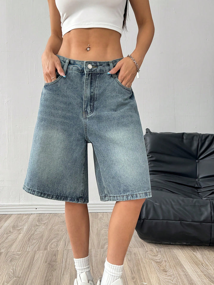 Pantaloni scurți SHEIN, albastru