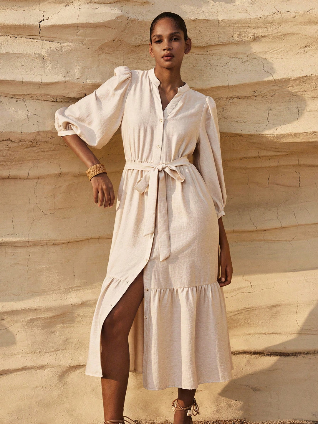 Rochie midi SHEIN, bej