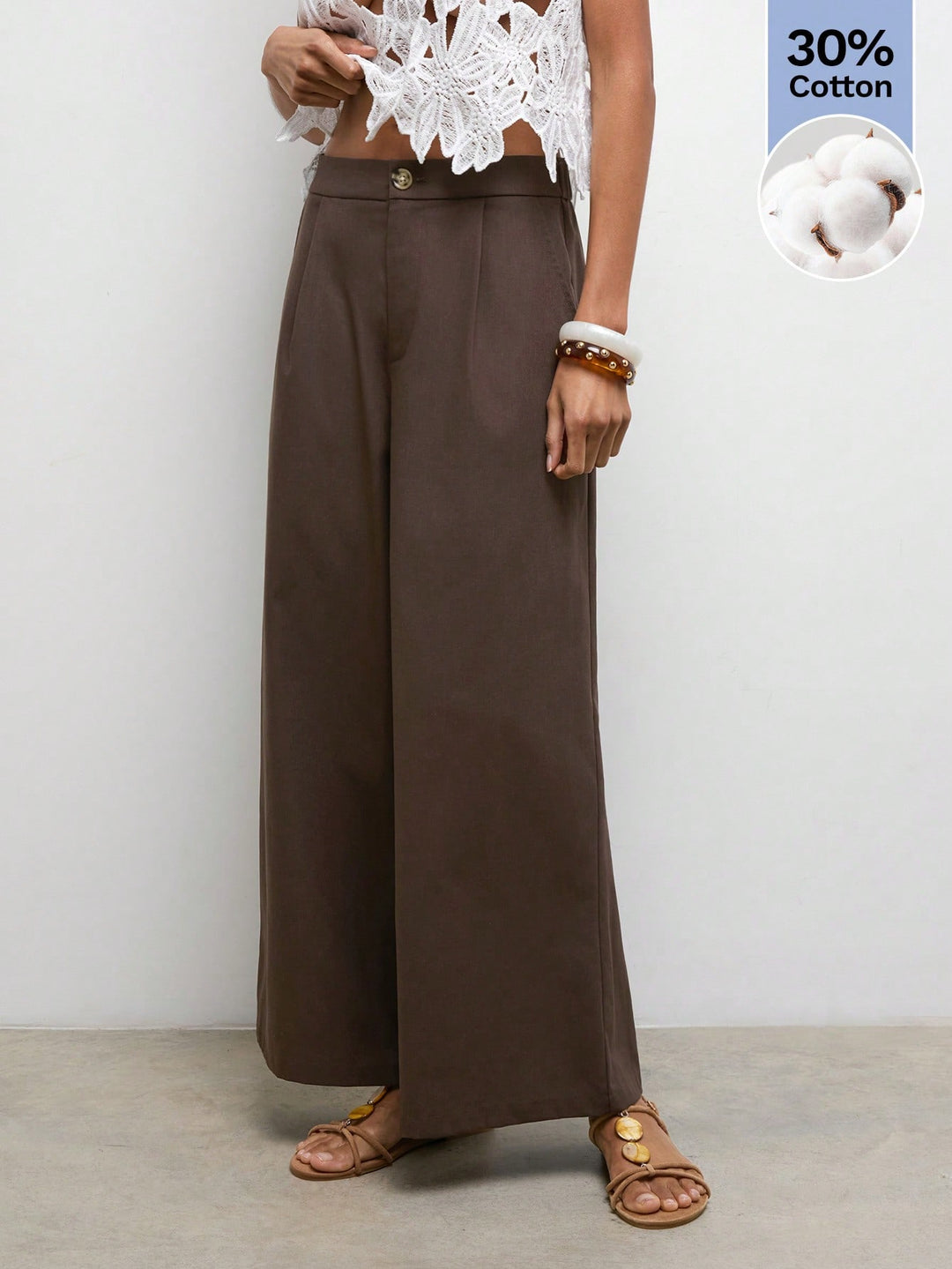 Pantaloni SHEIN, maro
