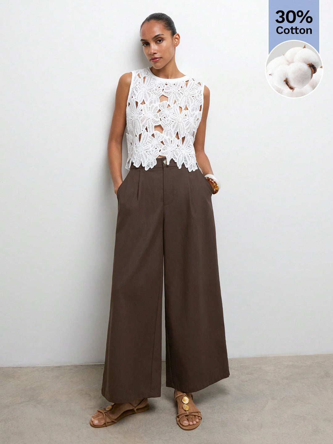 Pantaloni SHEIN, maro