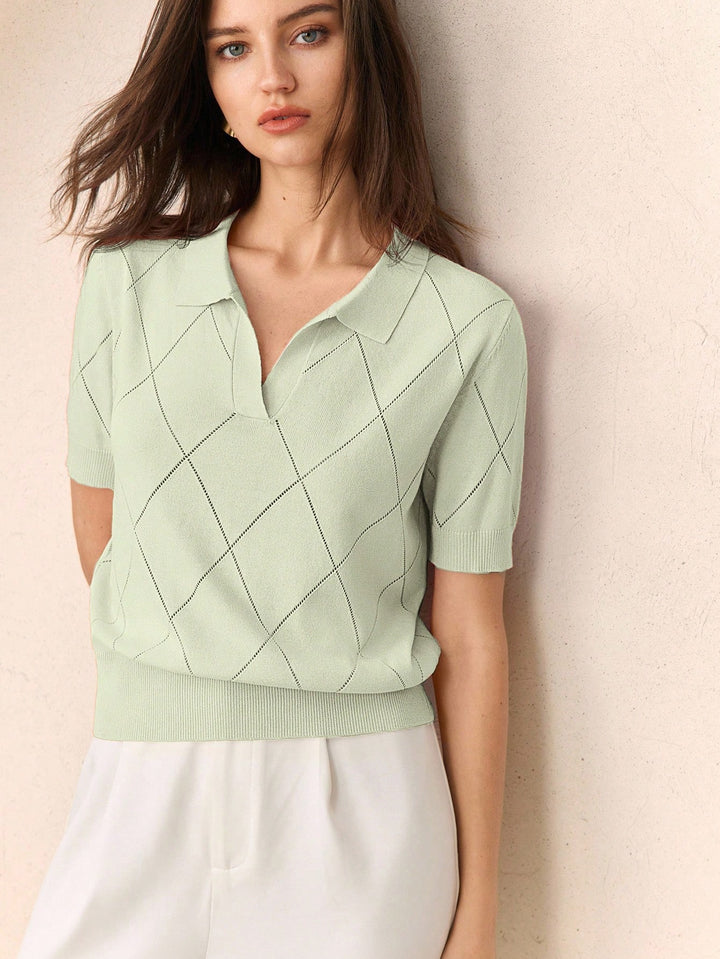 Top tricotat SHEIN, verde