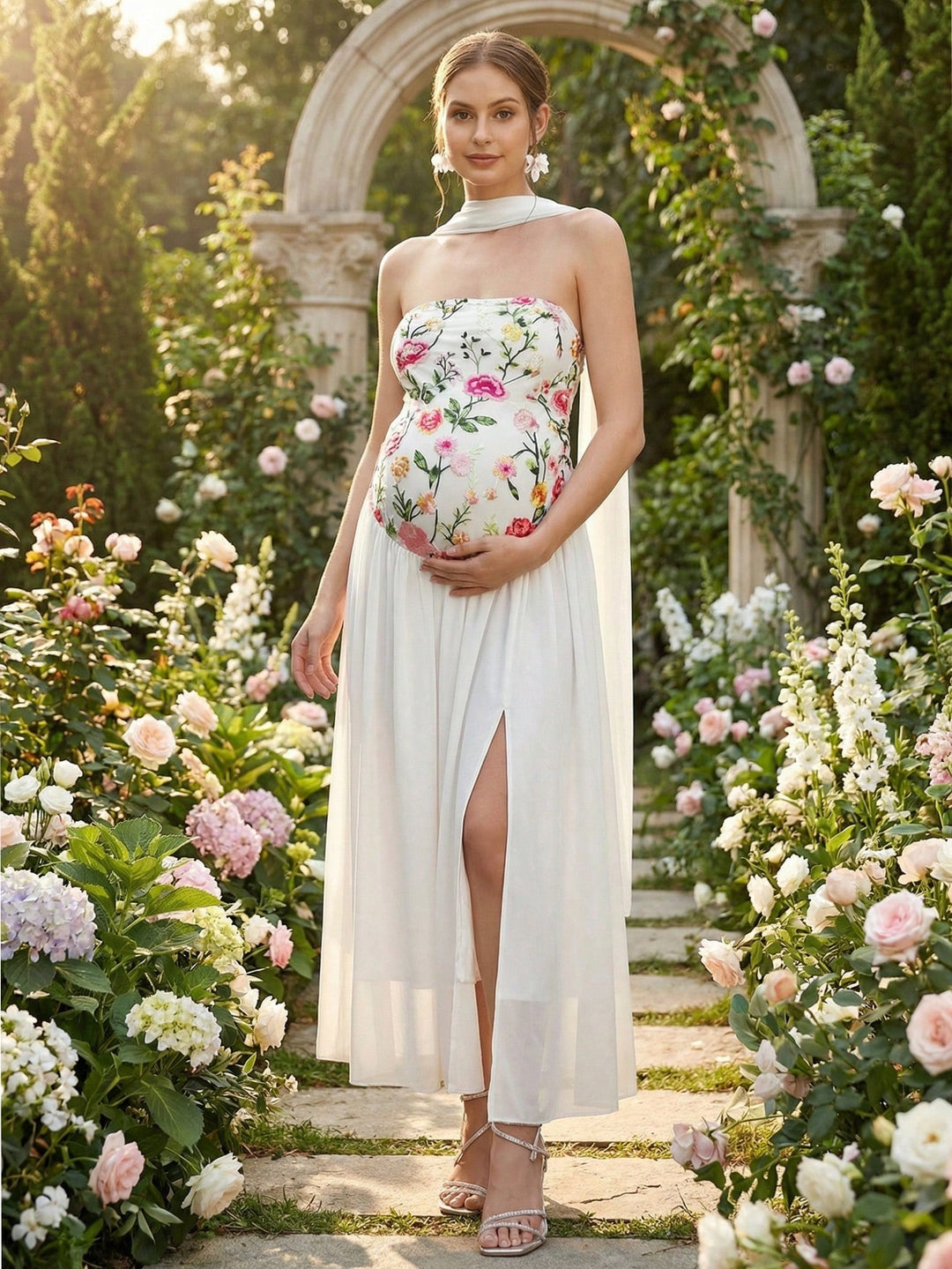 Rochie pentru gravide SHEIN, alb