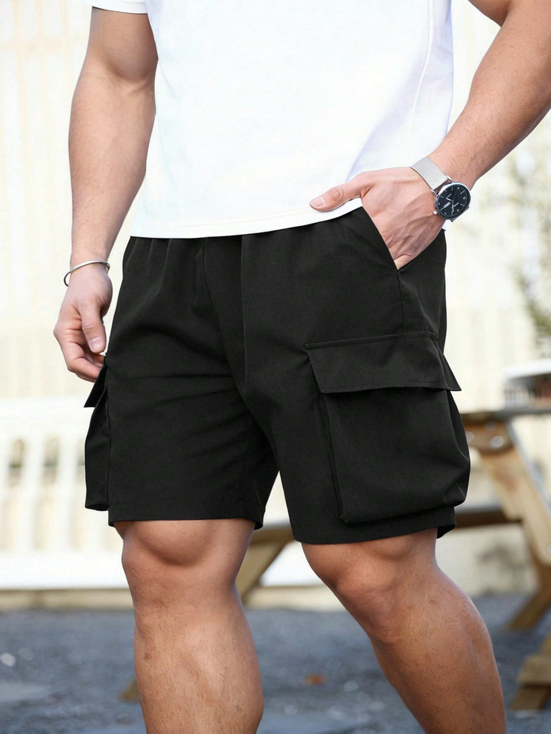 Pantaloni scurți SHEIN, negru