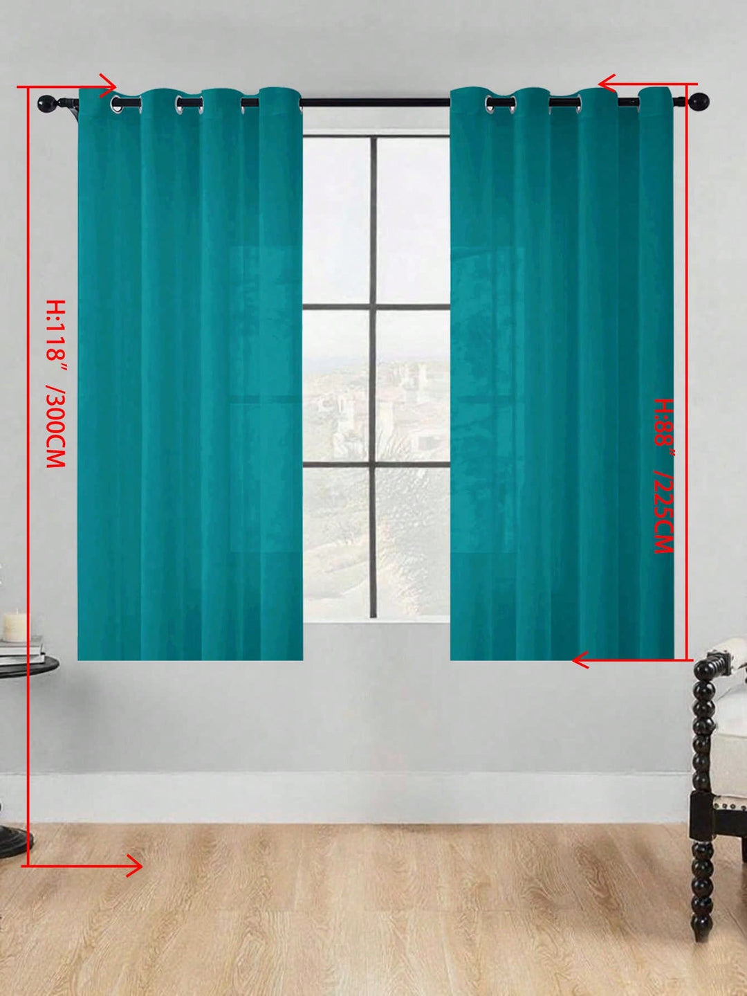 Perdele SHEIN, verde