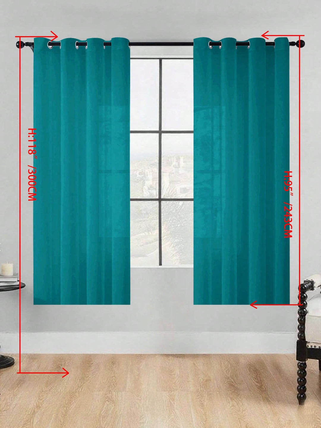 Perdele SHEIN, verde