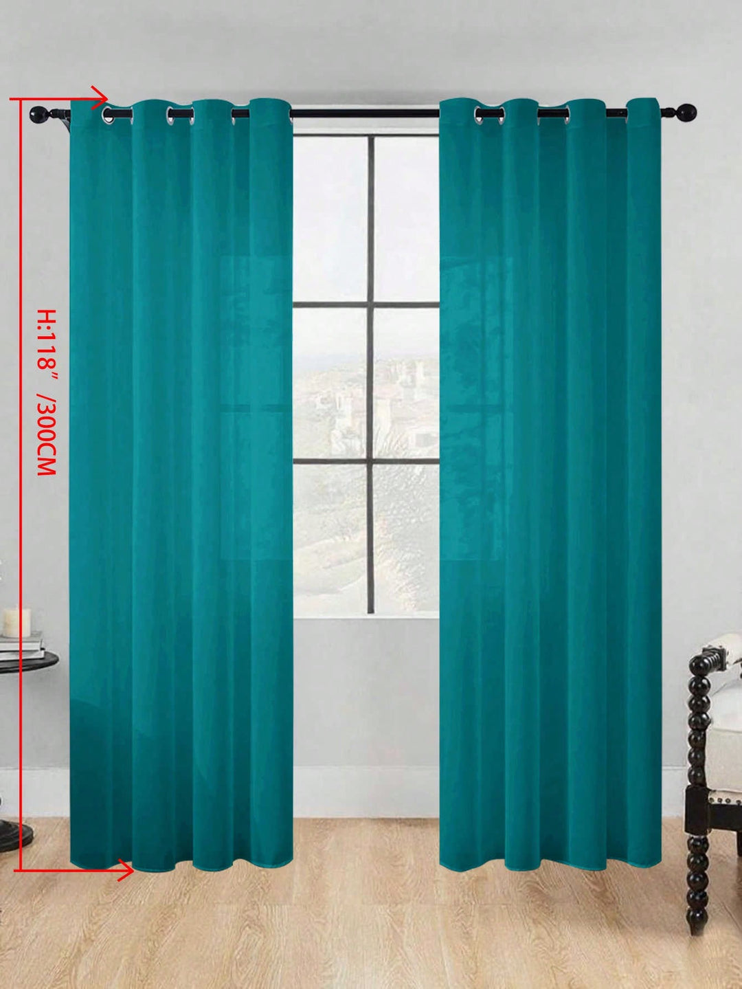 Perdele SHEIN, verde