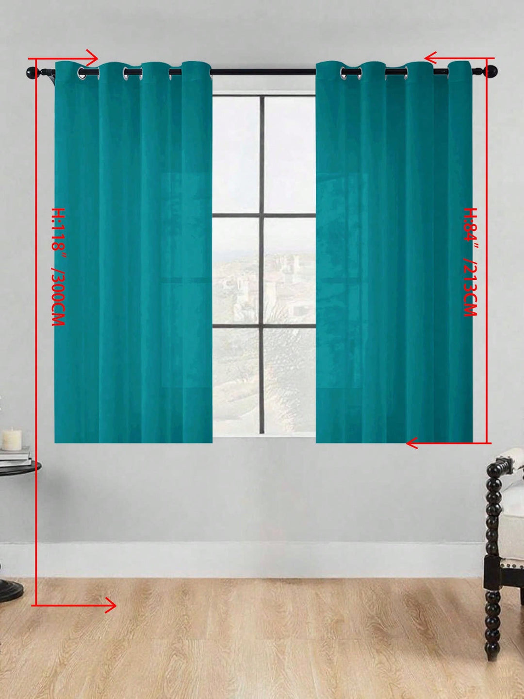Perdele SHEIN, verde