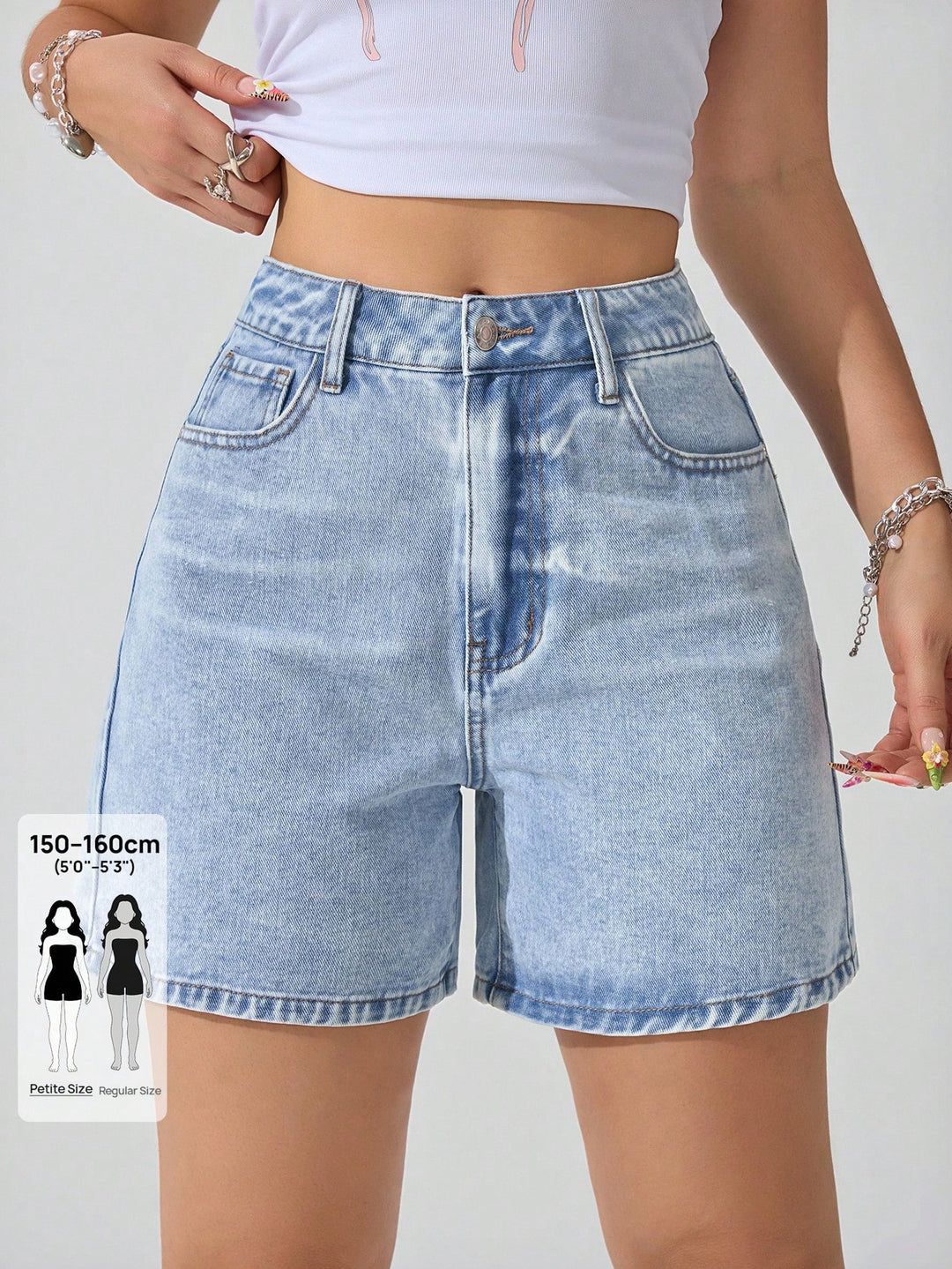 Pantaloni scurți SHEIN, albastru