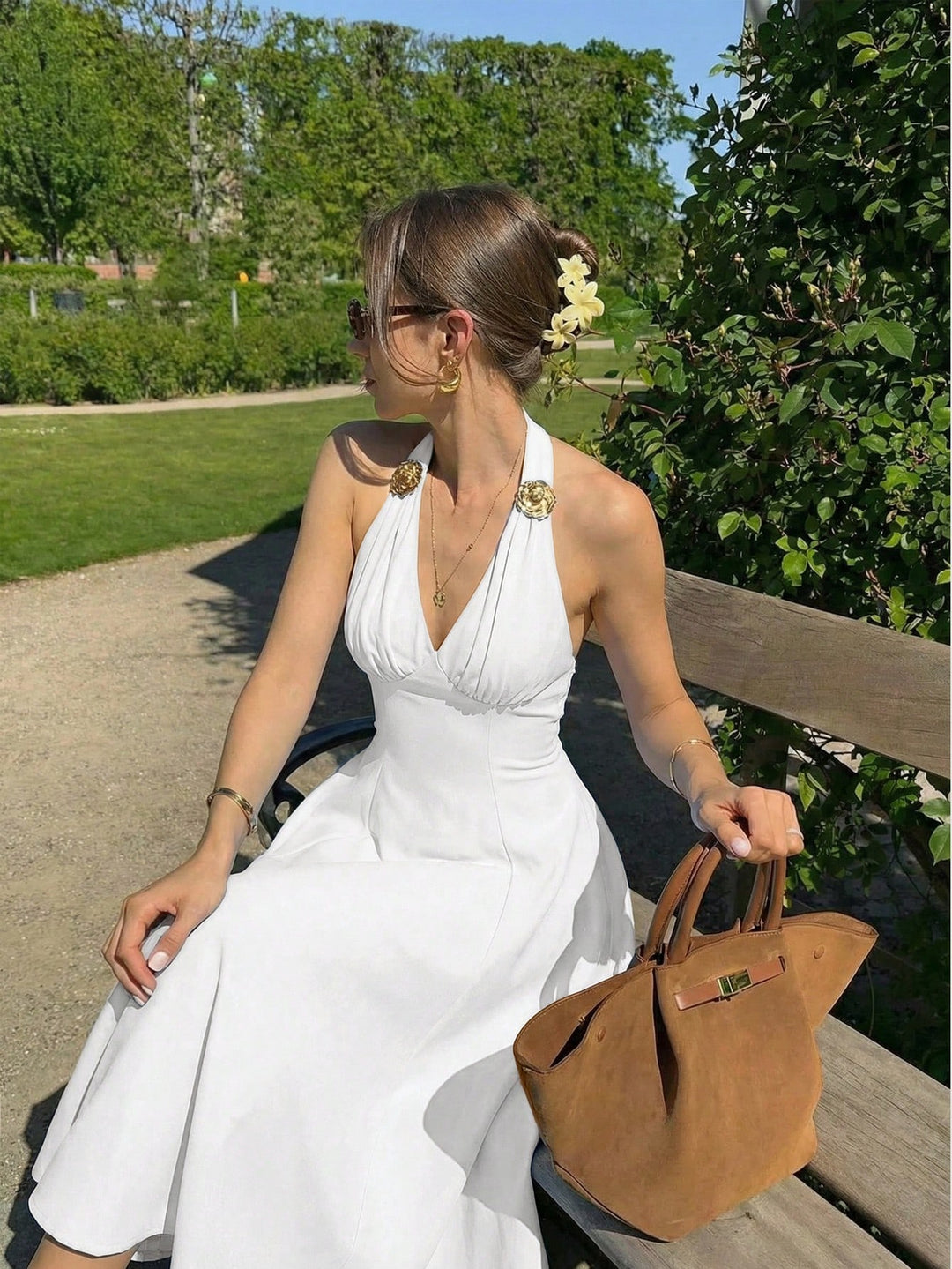 Rochie midi SHEIN, alb