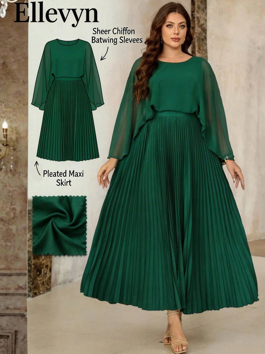 Rochie maxi SHEIN, verde