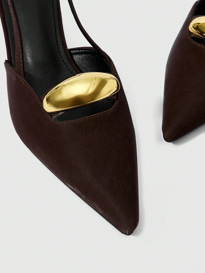 Pantofi cu toc SHEIN, maro