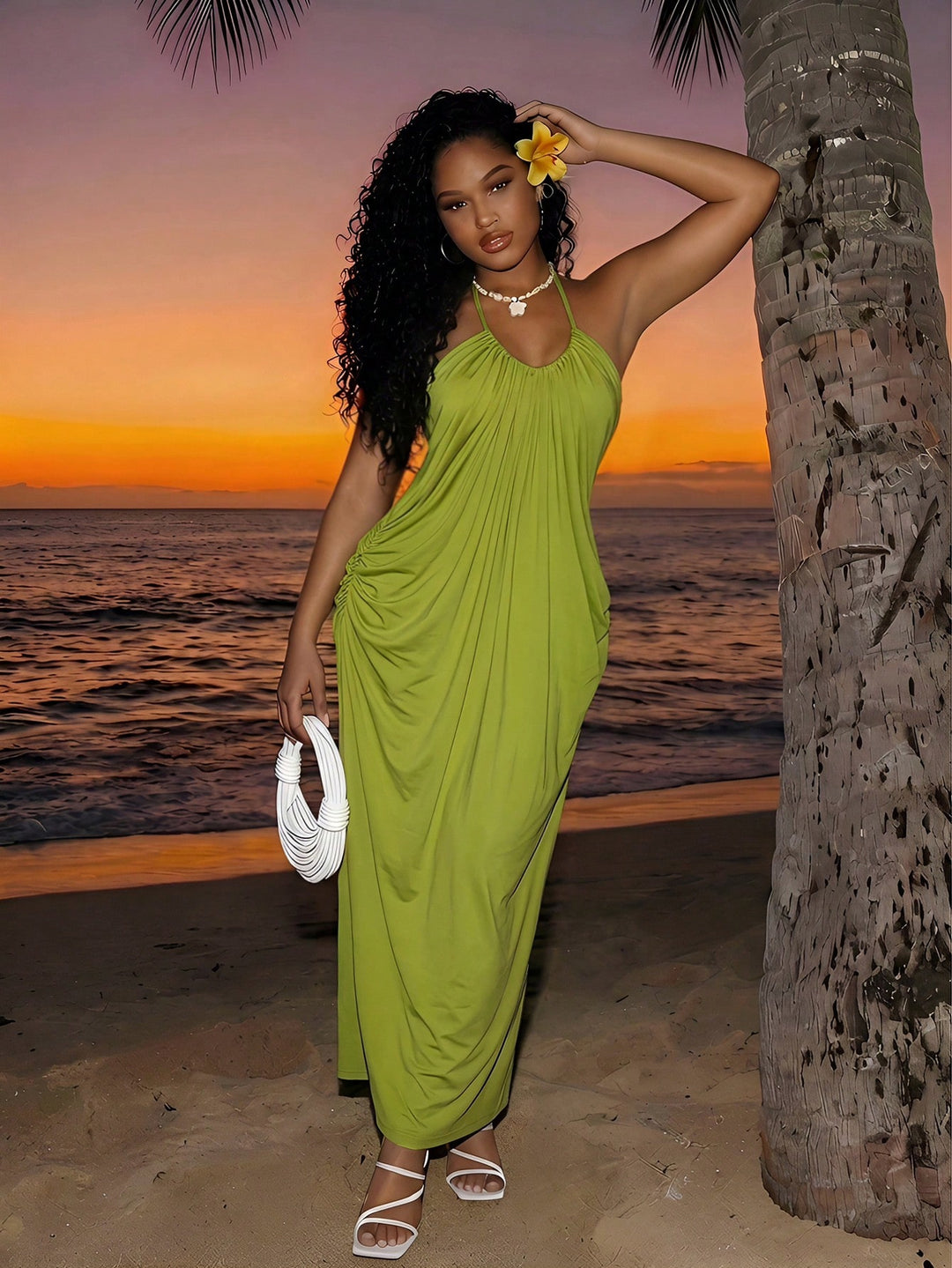 Rochie maxi SHEIN, verde