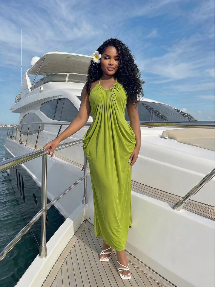 Rochie maxi SHEIN, verde