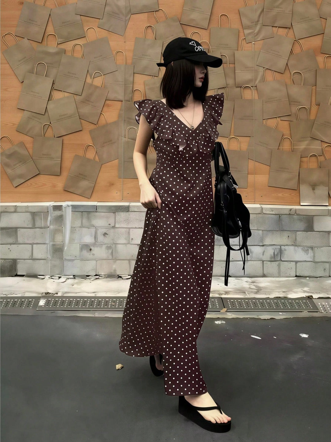 Rochie maxi SHEIN, maro