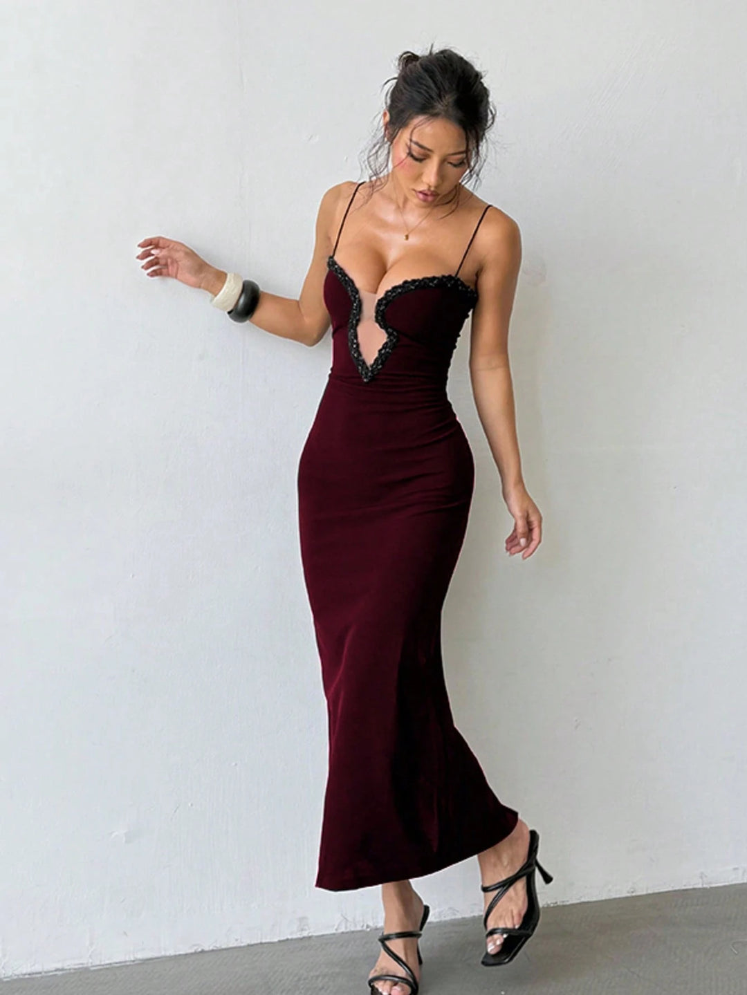 Rochie maxi SHEIN, vișiniu