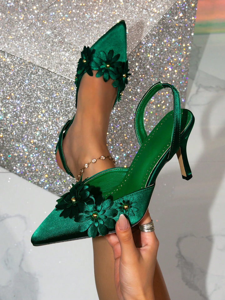 Pantofi cu toc SHEIN, verde