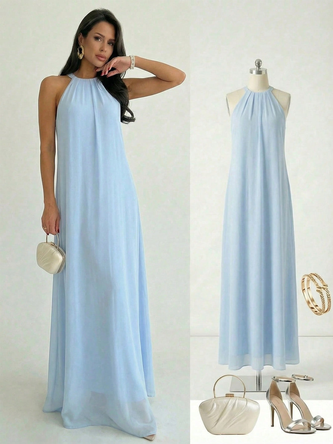 Rochie maxi SHEIN, albastru