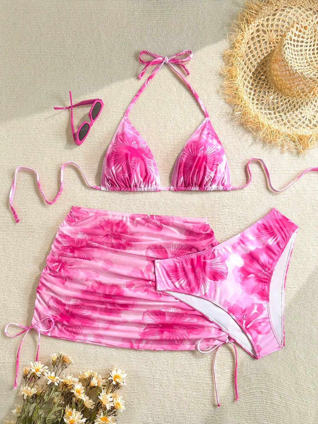 Set bikini de baie SHEIN, roz
